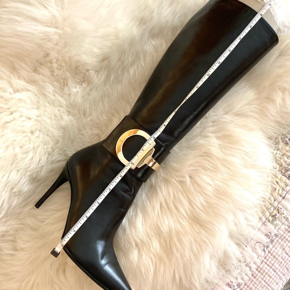 ‼️SALE‼️🔥HP!🔥Sexy Gucci Black Leather Knee Stiletto Boot - Picture 15 of 16